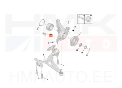 Rattalaagri komplekt eesmine OEM Citroen C8/Peugeot 807 -2006 - PSA 335087 - OE - 100% Genuine Part