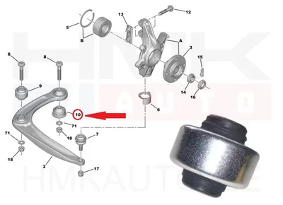 Esisilla õõtshoova puks, alumine tagumine OEM Citroen C4,DS4,DS5 / Peugeot 206,5008 - PSA  352380 - OE - 100% Genuine Part