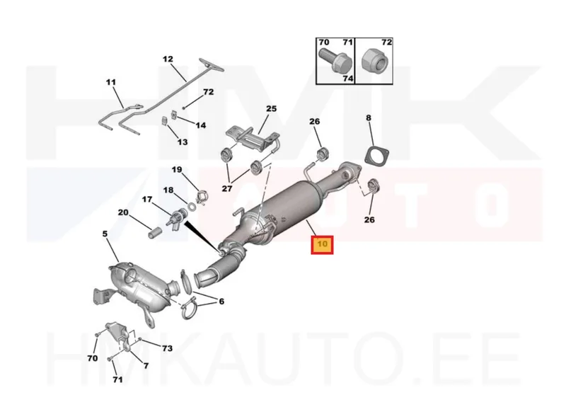 Tahmafilter(DPF/FAP) OEM Jumper/Boxer 2,2BlueHDi DW12RU Euro6 2019- - PSA 1640323780 - OE - 100% Genuine Part