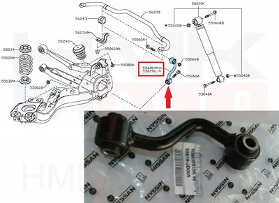 Stabilisaatori otsavarras tagumine vasak OEM Renault Koleos, Nissan Qashqai - REN 55619JY00B - OE - 100% Genuine Part