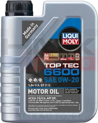 Mootoriõli Liqui Moly TOP TEC 6600 0W-20 1L - LI21410 - Liqui Moly