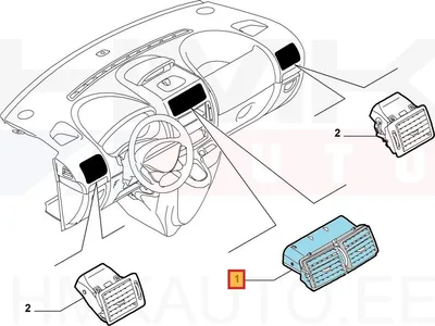 Salongi õhuava rest keskmine OEM Jumpy/Partner/Scudo 2007- (helehall) - PSA 8265Y0 - OE - 100% Genuine Part