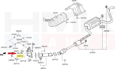Трубка датчика давления выхлопных газов OEM Hyundai/KIA 1,6CRDi 12- Euro5 - 289972A840 - OE - 100% Genuine Part