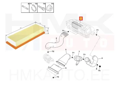 Воздушный фильтр OEM Berlingo,Xsara/Partner,306,406 1,6/1,8 96- - PSA 144486 - OE - 100% Genuine Part