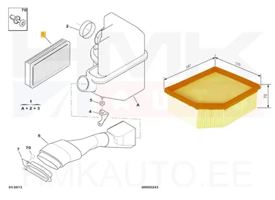 Фильтр воздушный OEM Berlingo/Partner 1,6 16V 2001- - PSA 1444SW - OE - 100% Genuine Part