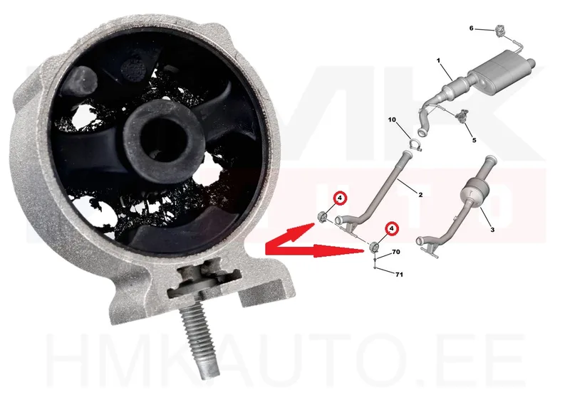 Summuti kinnitus OEM Citroen/Peugeot - PSA 9674325180 - OE - 100% Genuine Part