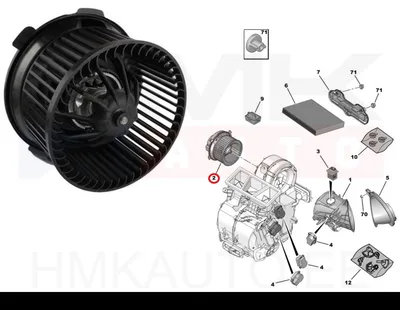 Interior blower OEM Citroen Xsara Picasso / Peugeot 206 - PSA  1606357480 - OE - 100% Genuine Part