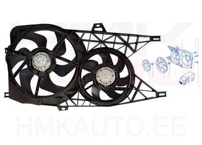 Jahutusventilaator koos raamiga Renault Trafic/Opel Vivaro 2,0/2,5dCi 2006- - 602623W3 - Polcar