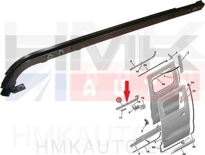 Направляющая сдвижной двери левая средняя OEM Jumpy/Spacetourer/Expert/Traveller/Proace 2016- L2-L3 - PSA 9839365480 - OE - 100% Genuine Part