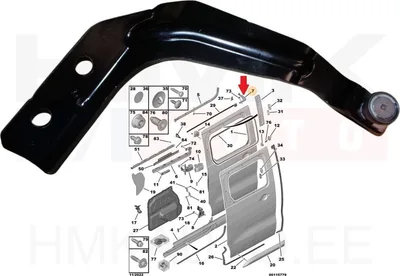 Liugukse ülemine tugi vasak OEM Jumpy/Expert/Proace 16- - PSA  9823714580 - OE - 100% Genuine Part