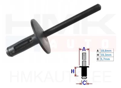 Rivet en plastique 5,7mm - C60691