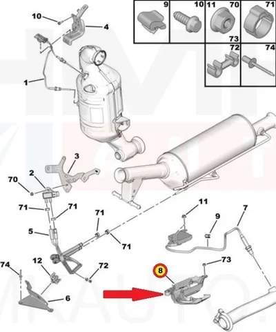 NOx anduri korpuse kate OEM Citroen Berlingo/Peugeot Partner 1,6HDI - PSA 9805369880 - OE - 100% Genuine Part