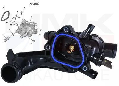 Thermostat with housing OEM Citroen/Peugeot 1,6VTi EP6 - PSA 9808647180 - OE - 100% Genuine Part