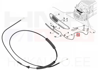 Kapotiluku tross OEM Jumper/Boxer/Ducato 2014- - FIAT  1380710080J - OEM (no box)