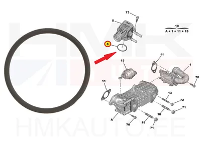 EGR klapi tihend OEM Citroen/Peugeot/Fiat/Opel 1,5BlueHDI DV5R - PSA 9813068180 - OE - 100% Genuine Part