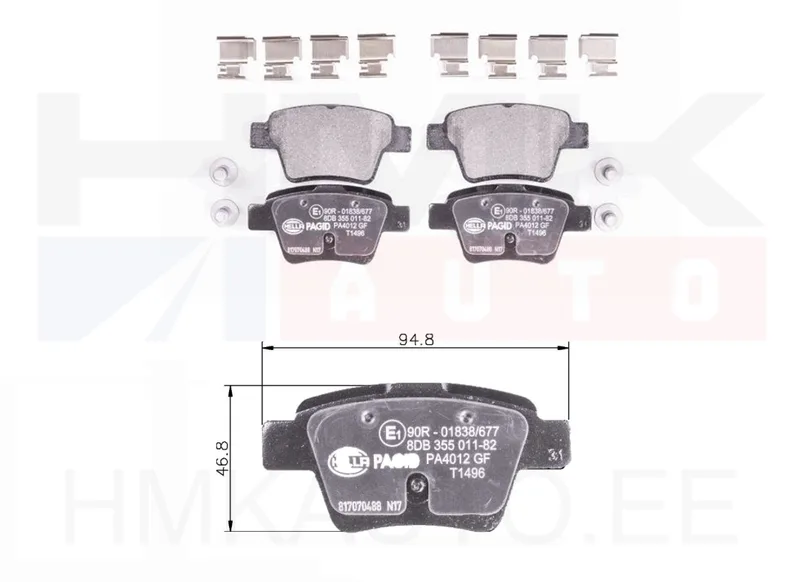 Тормозные колодки задние Citroen C4/Peugeot 207,307 - T1496 - Hella