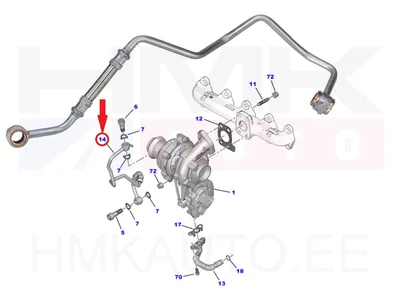 Трубка подачи масла турбины OEM Citroen/Peugeot 1,5 BlueHDi DV5R 2018- - PSA 9828629180 - OE - 100% Genuine Part