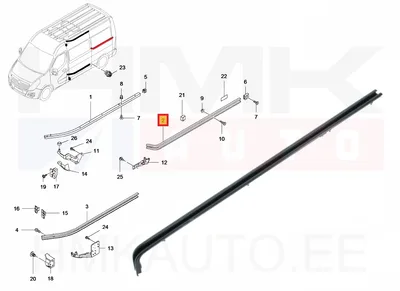 Liugukse juhtsiin vasak keskmine OEM Renault Master/Opel Movano 2010-  L2,L3,L4 - REN  777610002R - OE - 100% Genuine Part