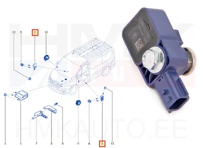 Датчик бокового удара подушки безопасности OEM Renault Trafic III, Dacia Dokker/Duster - REN 988304337R - OE - 100% Genuine Part