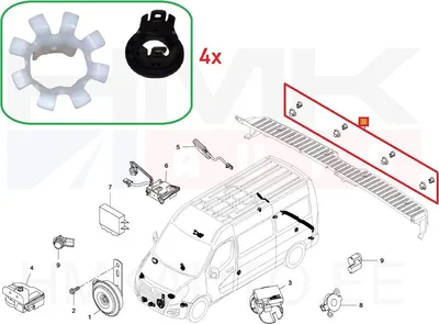 Tagumiste parkimisandurite kinnituskomplekt OEM Renault Master III -2019 (ilma astmelauata stange) - REN 263895126R - OE - 100% Genuine Part