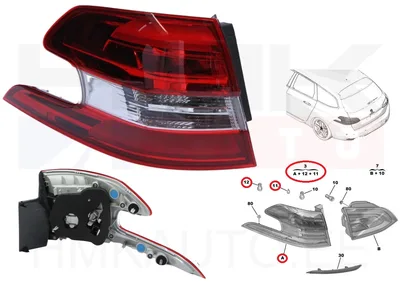 Feu arrière gauche Peugeot 308SW 2014- - VAL-045372 - Valeo