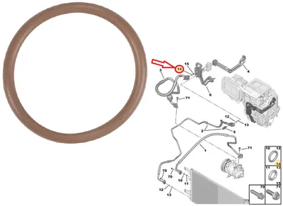 Air conditioner pipe seal 16,1x1,6 OEM Jumper/Boxer/Ducato 2006- - PSA  6460VV - OE - 100% Genuine Part