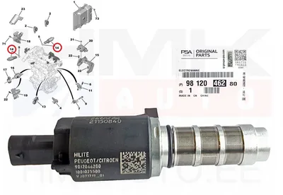 Электро-магнитный клапан ДВС, и фазорегулятора OEM Citroen/Peugeot 1,2 EB2 - PSA  9812046280 - OE - 100% Genuine Part
