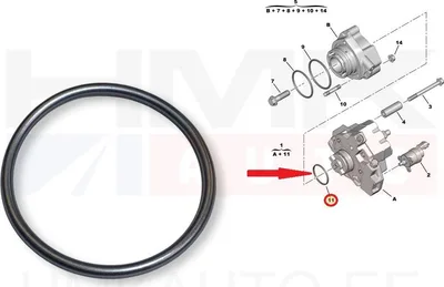 Kõrgsurvepumba tihend OEM Jumper/Boxer/Ducato/Daily 3,0HDi 44,2x3 - PSA 192552 - OE - 100% Genuine Part