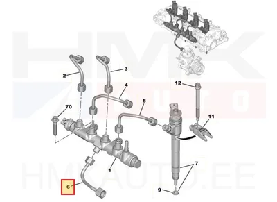 Kütusepumba kõrgsurvetoru OEM Citroen/Peugeot 1,5BlueHDi DV5R - PSA  9816296380 - OE - 100% Genuine Part
