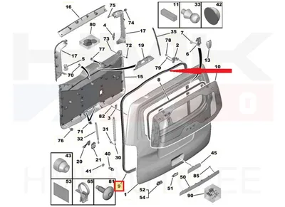 Tagaluugi tihend OEM Citroen Spacetourer/ Peugeot Traveller/Toyota Proace Verso 2016- - PSA 9808583480 - OE - 100% Genuine Part
