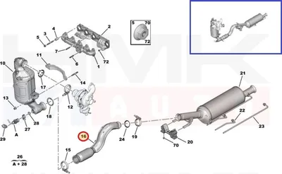 Summuti esiosa OEM Citroen C4,Berlingo / Peugeot 3008,5008,Partner 1,6BlueHDI Euro6 DV6F - PSA 9802028680 - OE - 100% Genuine Part