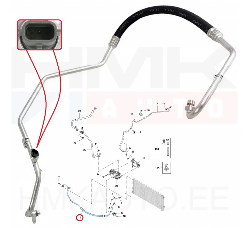 Konditsioneeri toru, kõrgsurve OEM Renault Master 2014- RWD (R134a) - REN 924908794R - OE - 100% Genuine Part