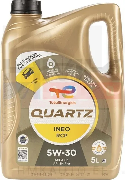 Engine oil TOTAL Quartz Ineo RCP 5W30 5L - TOT INEO RCP 5W30 5L - Total/Elf