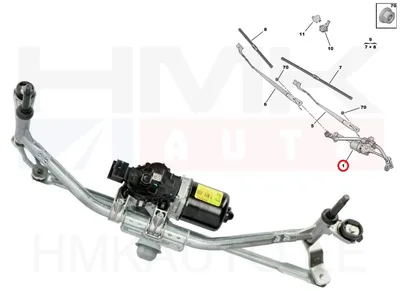 Tringlerie d'essuie-glace avec moteur OEM Berlingo/Partner 2018- - PSA  9816558880 - OE - 100% Genuine Part