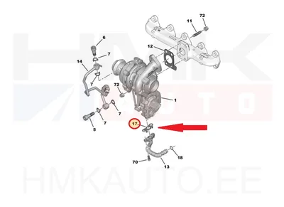 Turbo õli tagasivoolutoru tihend OEM Citroen/Peugeot 1,5BlueHDI DV5R - PSA 9813452780 - OE - 100% Genuine Part