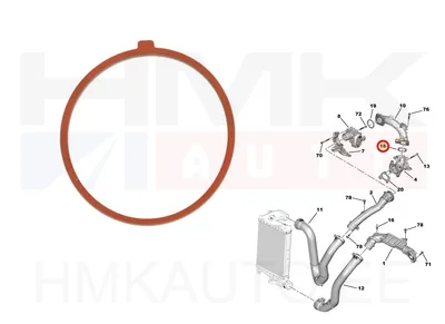 Turbo õhutoru tihend OEM Citroen/Peugeot 1,5BlueHDi DV5R - PSA  9814224180 - OE - 100% Genuine Part