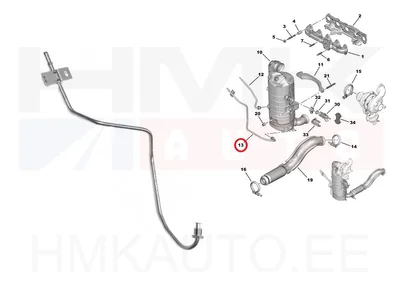Väljalaskegaaside rõhuanduri toru OEM Citroen/Peugeot 1,5BlueHDI DV5R - PSA 9817765280 - OE - 100% Genuine Part