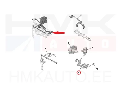 Топливопровод с датчиком OEM Citroen/Peugeot 1.5BlueHDI DV5R - PSA 9821714380 - OE - 100% Genuine Part