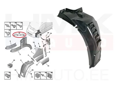 Wheel arch liner front right (front part) Jumper/Boxer/Ducato 06- (with fog lights) - 7940011AG