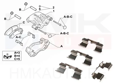 Jarrupalojen tarvikesarja, etu Jumper/Boxer/Ducato 06- (300/24mm jarrulevy) - 109-1725