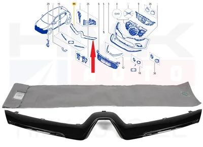 Iluvõre liist OEM Renault Clio IV 13- (must) - REN 620787878R - OE - 100% Genuine Part