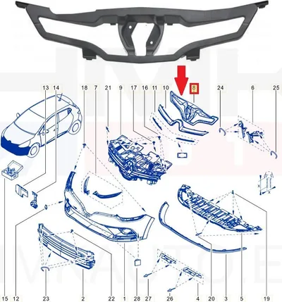 Iluvõre raam OEM Renault Clio IV 2016- - REN 628109906R - OE - 100% Genuine Part