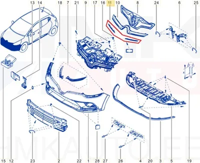 Moulures de calandre OEM Renault Clio IV 13- (chrome) - REN 960101654R - OE - 100% Genuine Part