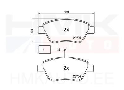 Piduriklotside komplekt eesmine Nemo/Bipper/Fiorino (2 anduriga) - 0012841