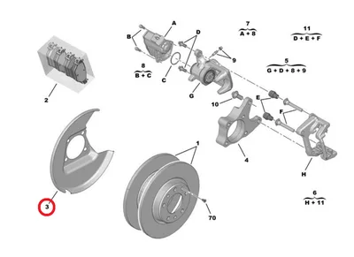 Flasque de frein arrière droit OEM Citroen C4 Picasso/Peugeot 308,3008 - PSA 9829261480 - OE - 100% Genuine Part