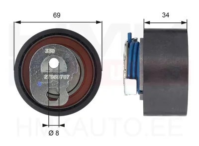 Poulie-tendeur, courroie crantée Fiat Ducato 2,3JTD 2002- - 55881 - Ruville