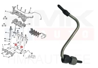 Pihustitoru OEM Citroen/Peugeot 2,0HDI/2,2HDI EURO6 (1. ja 3. silinder) - PSA  9840293580 - OE - 100% Genuine Part
