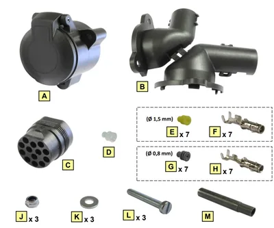 Trailer tow hitch socket 13-way OEM Citroen/Peugeot - PSA  1631635780 - OE - 100% Genuine Part