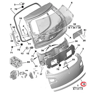 Tailgate trim strip OEM Citroen C3 (A51) - PSA  98050819VD - OE - 100% Genuine Part