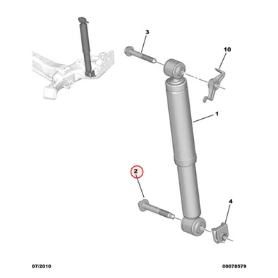 Tagaamortisaatori kinnituspolt OEM Citroen/Peugeot - PSA 522316 - OE - 100% Genuine Part